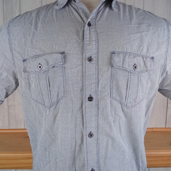 Sonoma Black White Checkered Pocketed Button Shirt - Picture 2 of 9